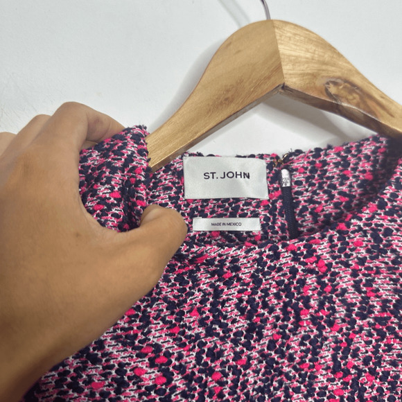 St. John Pink and Black Mini Dress like new - Picture 5 of 8